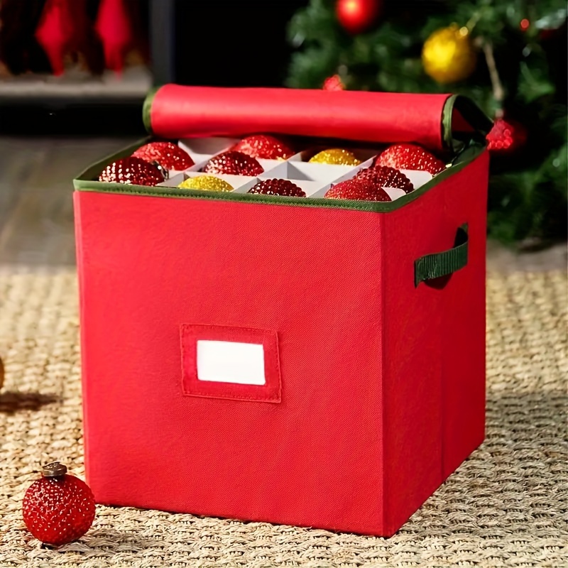 Christmas Ornament Storage Box w/ Adjustable Dividers
