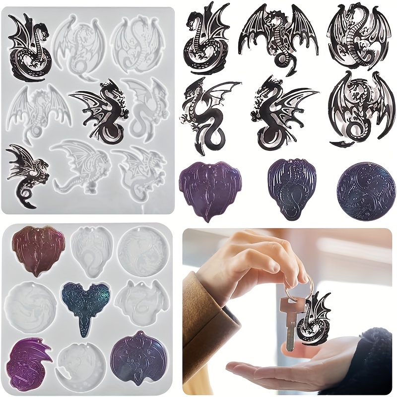 3D Dragon Resin Mold Jewelry Casting Mold Necklace Pendant Mold Earring  Mold