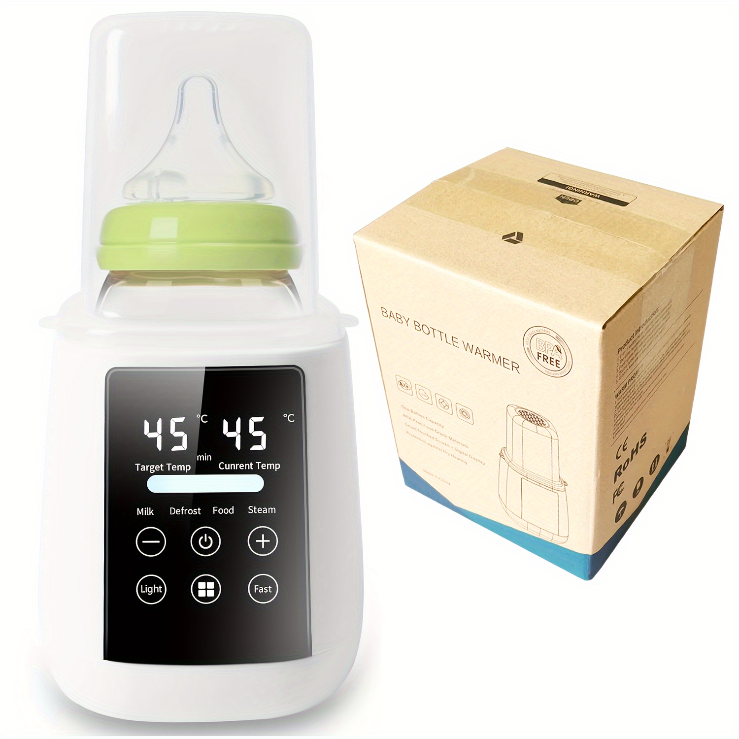 Calentador de biberones portátil, calentador de biberones USB para agua de  leche de bebé con 5 ajustes de temperatura, calentador de leche