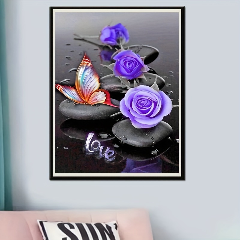 Diamond Painting Kits For Adults, 5d Diy Artificial Diamond Art Kits For  Beginners, Full Artificial Round Diamond Painting For Home Wall Decoration  Gift, Butterflies And Flowers - Temu