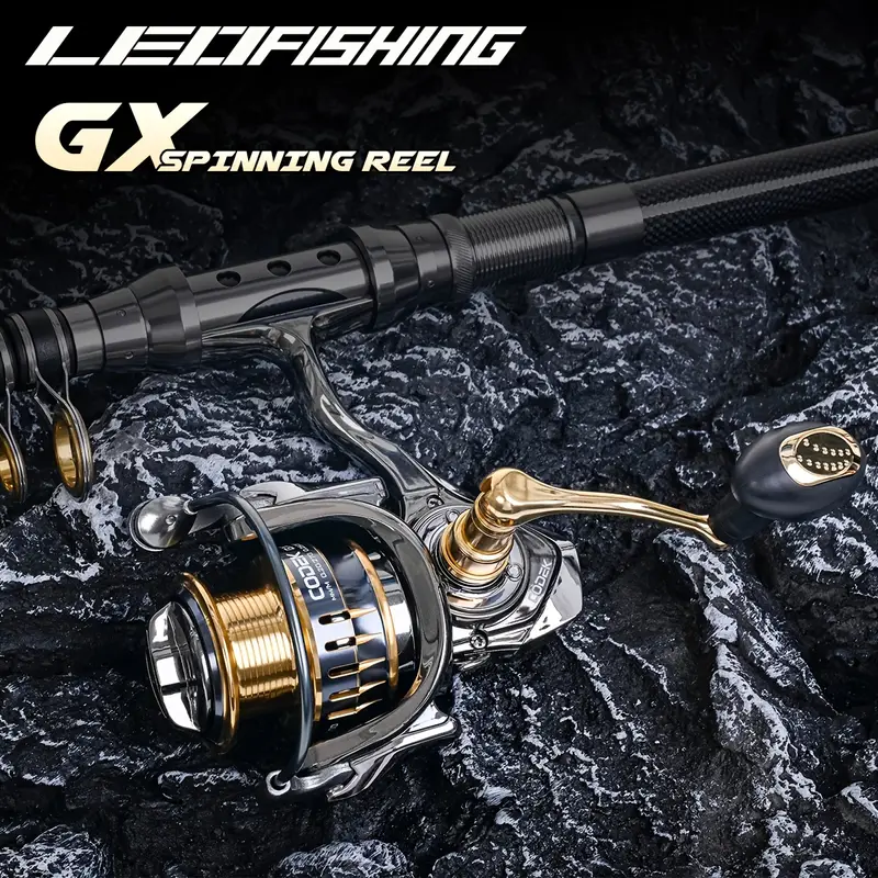 LEOFISHING Spinning Reel - 13+1 BB, Lightweight, Ultra Smooth, CNC Line  Management, Graphite Frame - Ideal for Saltwater and Freshwater Fishing