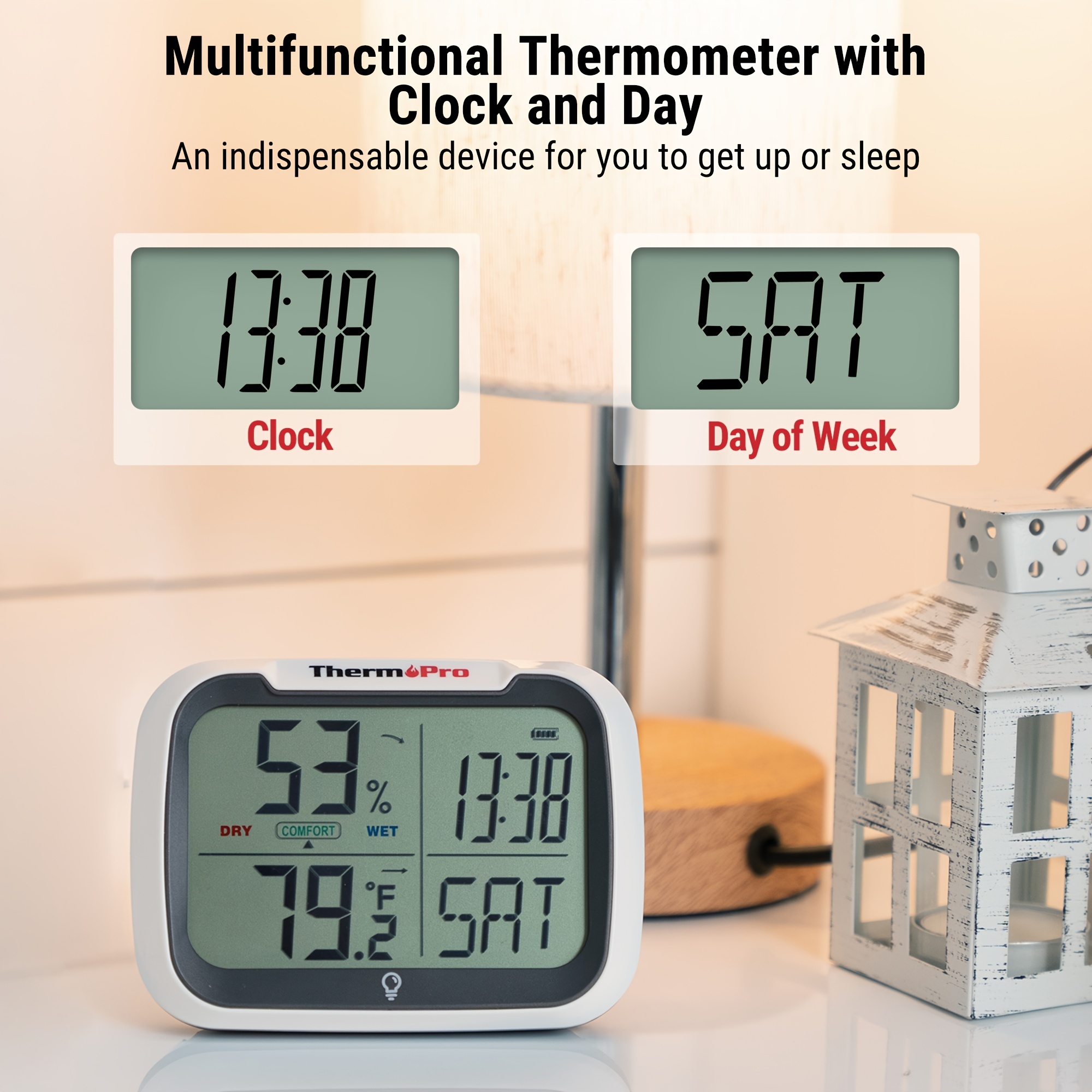 ThermoPro Bluetooth Hygrometer Thermometer, 260FT Wireless Remote  Temperature and Humidity Monitor, with Large Backlit LCD, Indoor Room  Thermometer