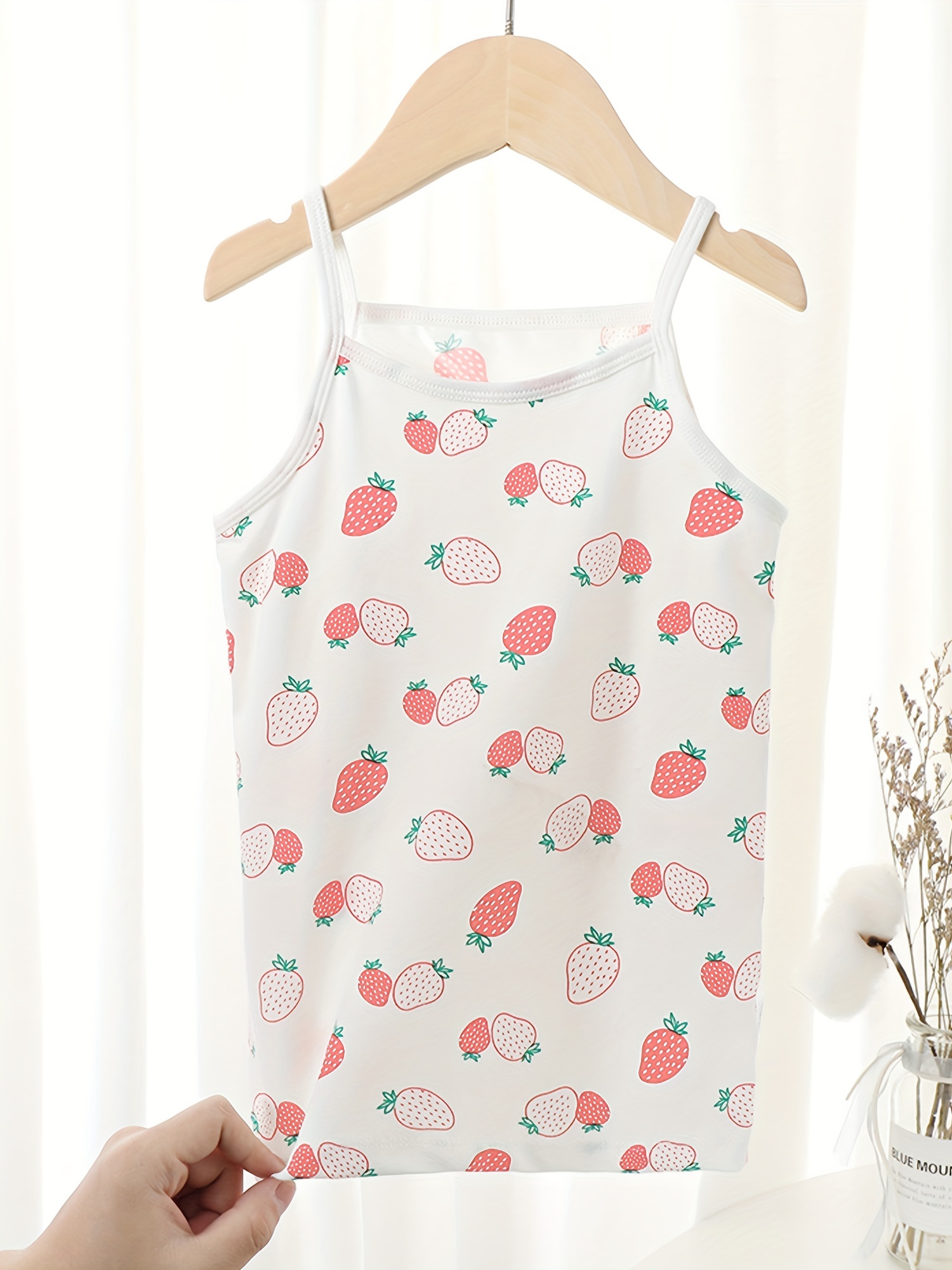 Toddler Girl's Strawberry Cami Top Comfy Soft Undershirts - Temu