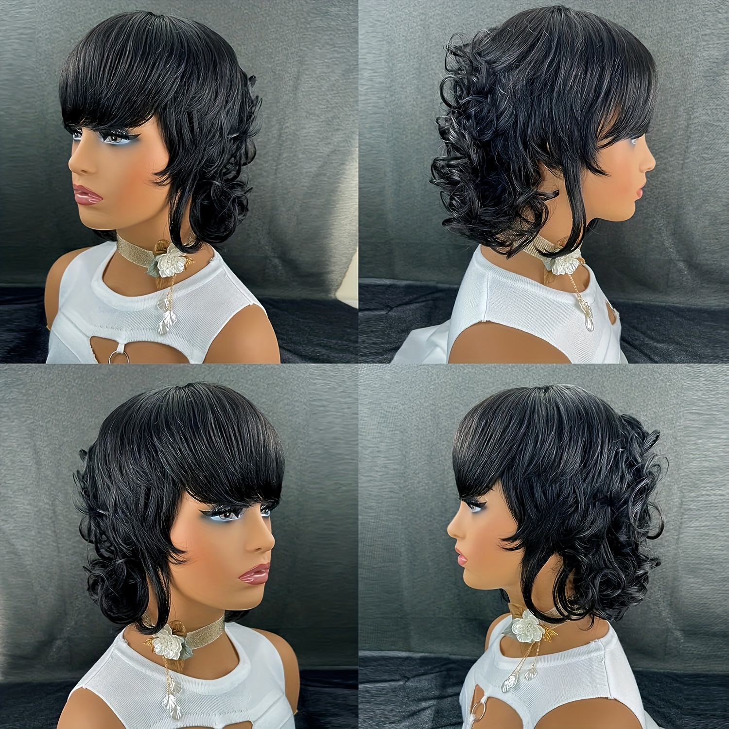 Curly weave outlet hair with bangs