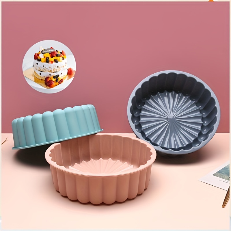 Charlotte Cake Pan Silicone, Nonstick, 8 inch Round Cake Molds for Baking
