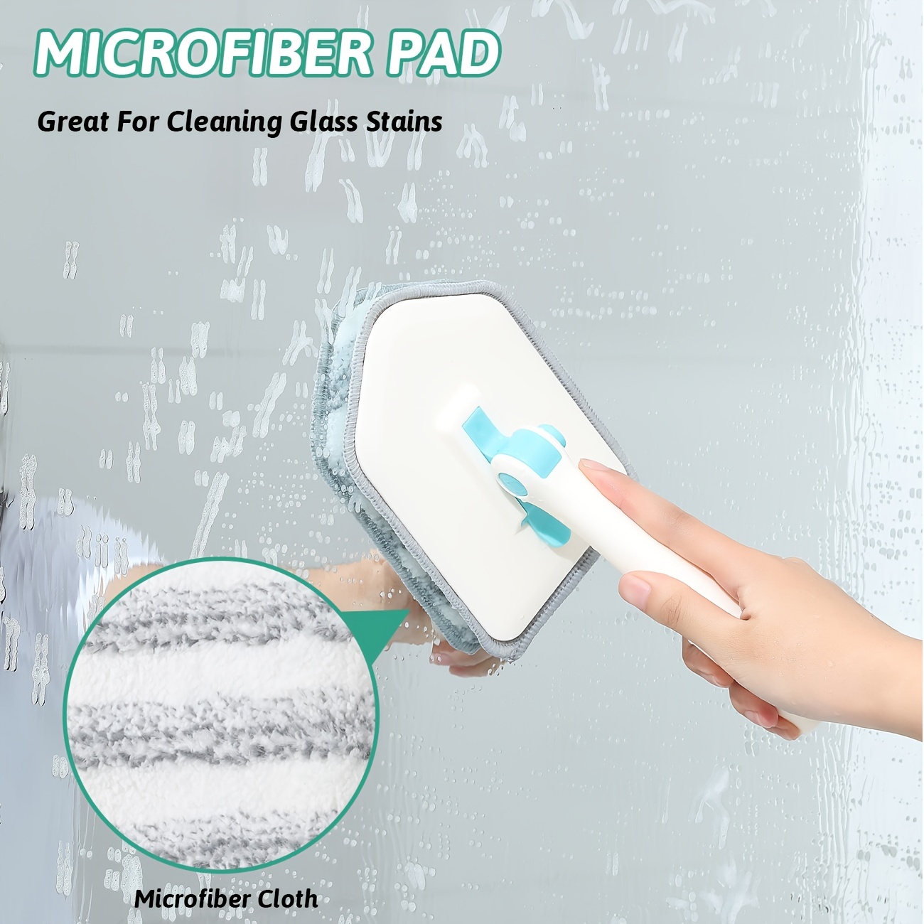 3 in 1 Shower Scrubber Cleaning Brush with 49'' Long Handle, FUUNSOO Tub &  Tile Grout Brush Stiff Bristles Lock in Place Scrub Brush Head for Bathroom