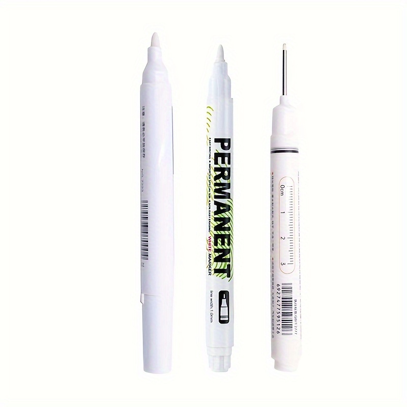 2pcs White Marker Pen Alcohol Paint Oily Waterproof Tire Painting Graffiti  Pens Permanent Gel Pen For Fabric Wood Leather Marker