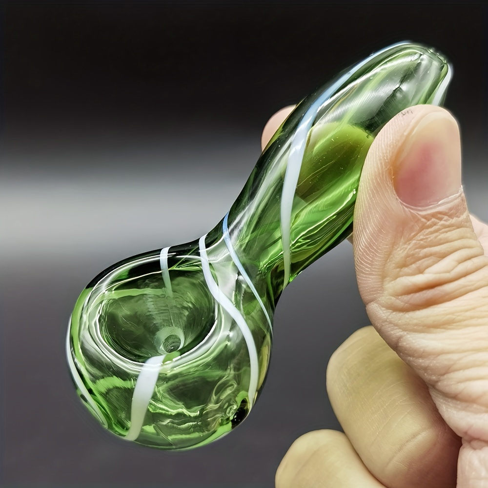 1pc 8cm 3 1inch mini glass tobacco pipe green weed accessories