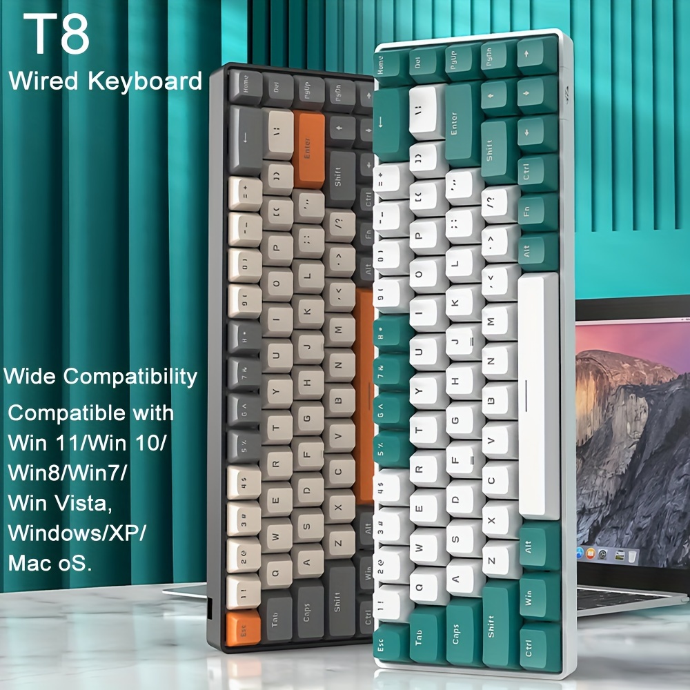ZIYOU LANG T8 60% Mechanical Mini Gaming Keyboard Compact Type C Wired 68  Keys LED Backlit USB Waterproof Keyboard 18 Chroma RGB