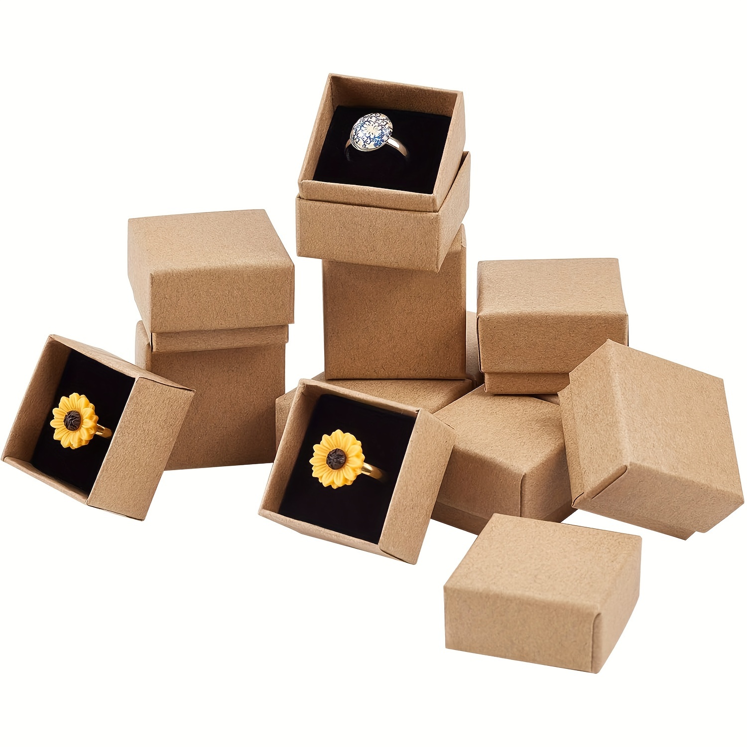 Jewelry Sponge Insert Holder,4Pcs Earring Storage Box Liners Ring