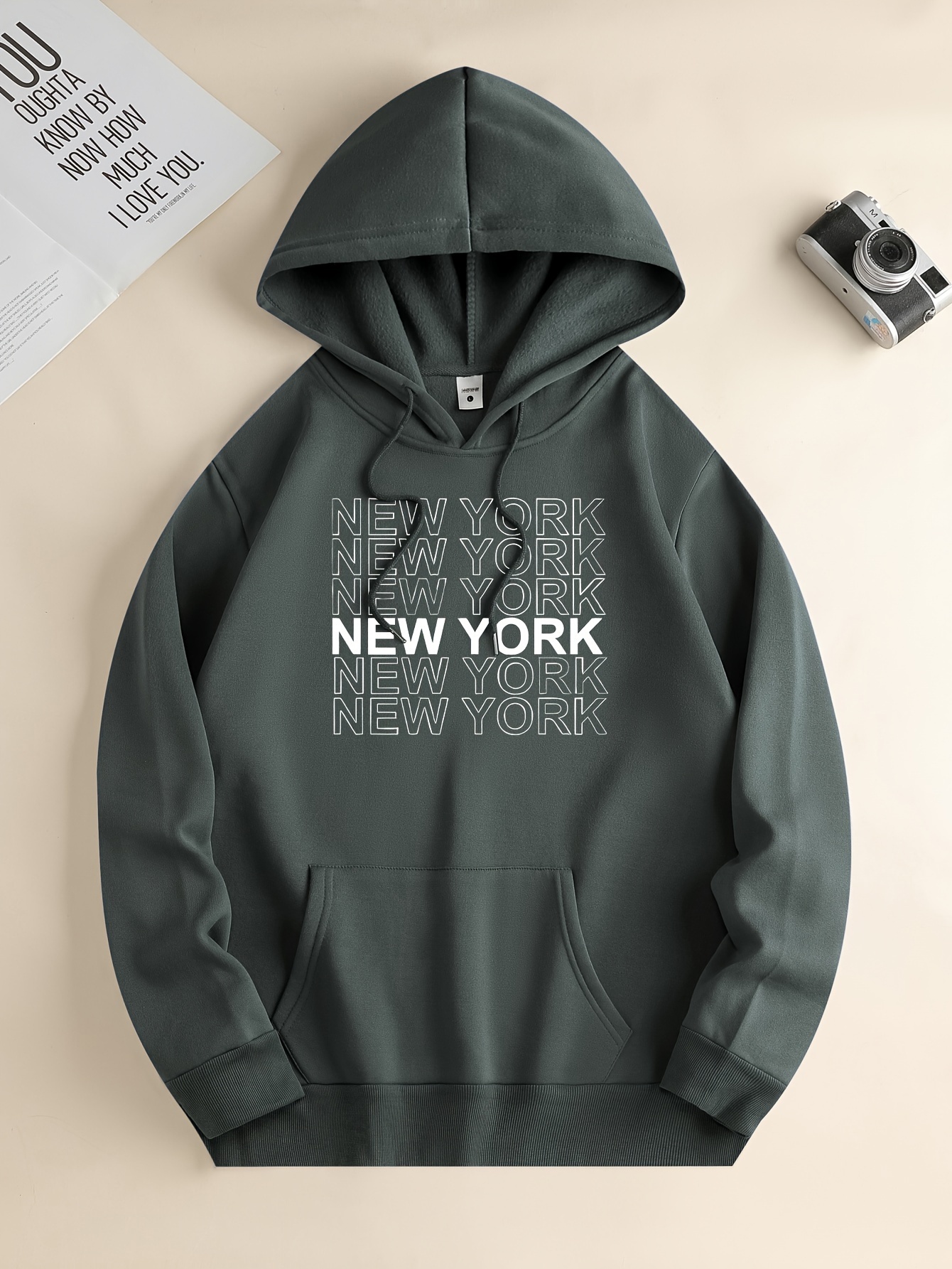 New York Print Men s Cool Streetwear Hoodies Casual Loose Temu