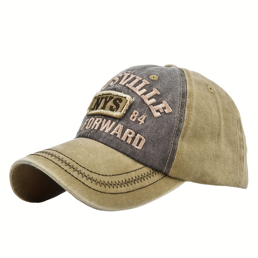 NYS Embroidery Baseball Cap Washed Distressed Sunscreen Sports Hat