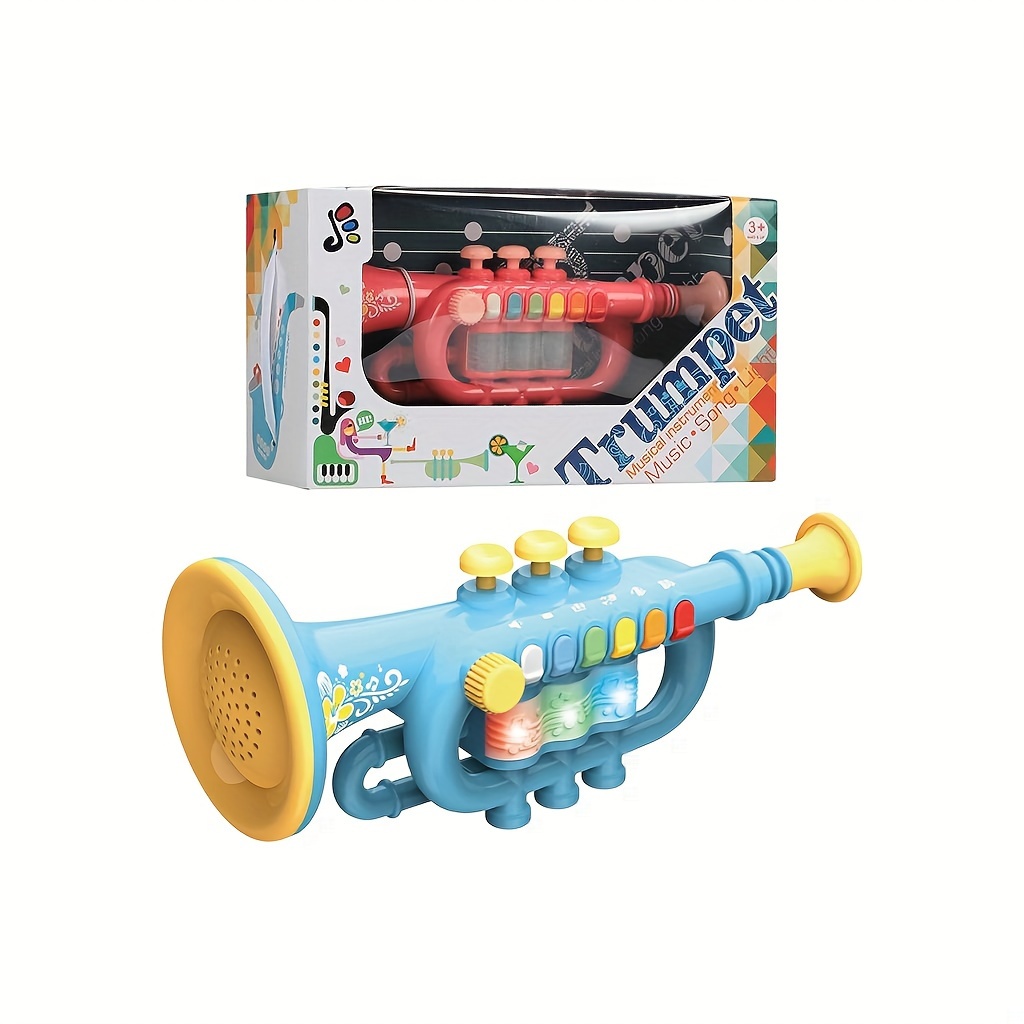 13 Metallic Trumpets, Set of 5, Fun Plastic Musical Instruments