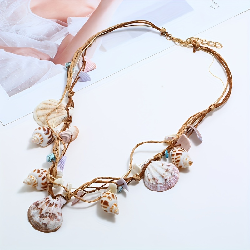 Bohemian Ocean Natural Shell Necklace, Summer Accessory
