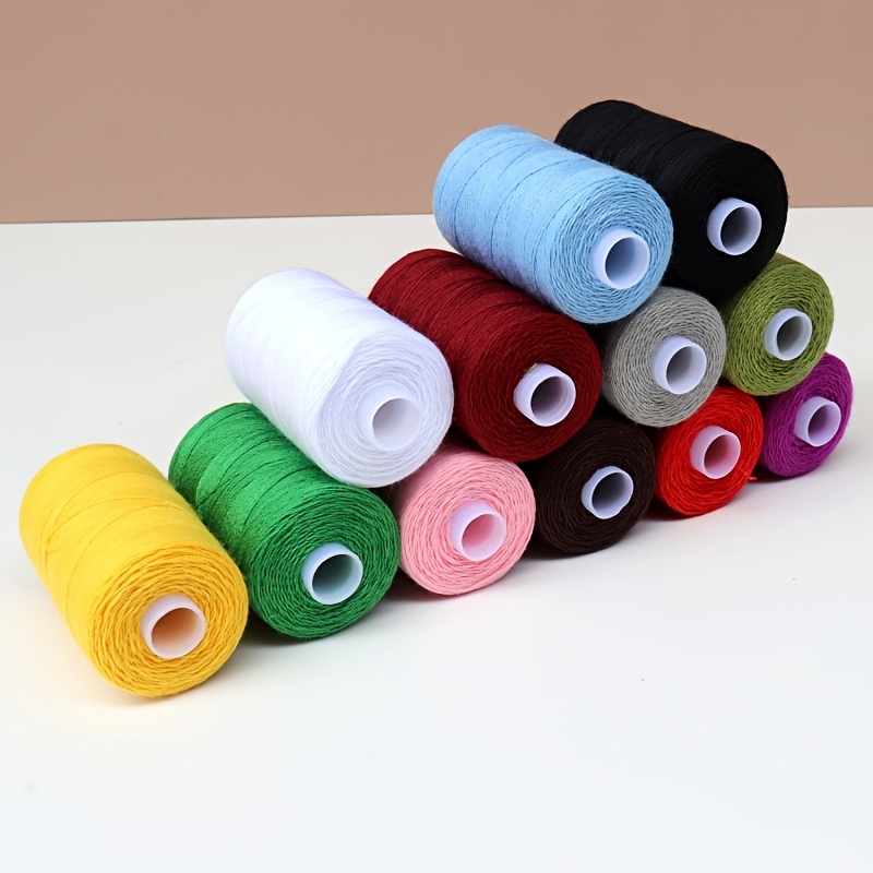 12pcs/suit Multicolor Polyester Spool, Multi-function Thick Polyester  Thread, Denim Sewing Machine Thread, Single Shaft 600 Yards 203 High  Strength Se
