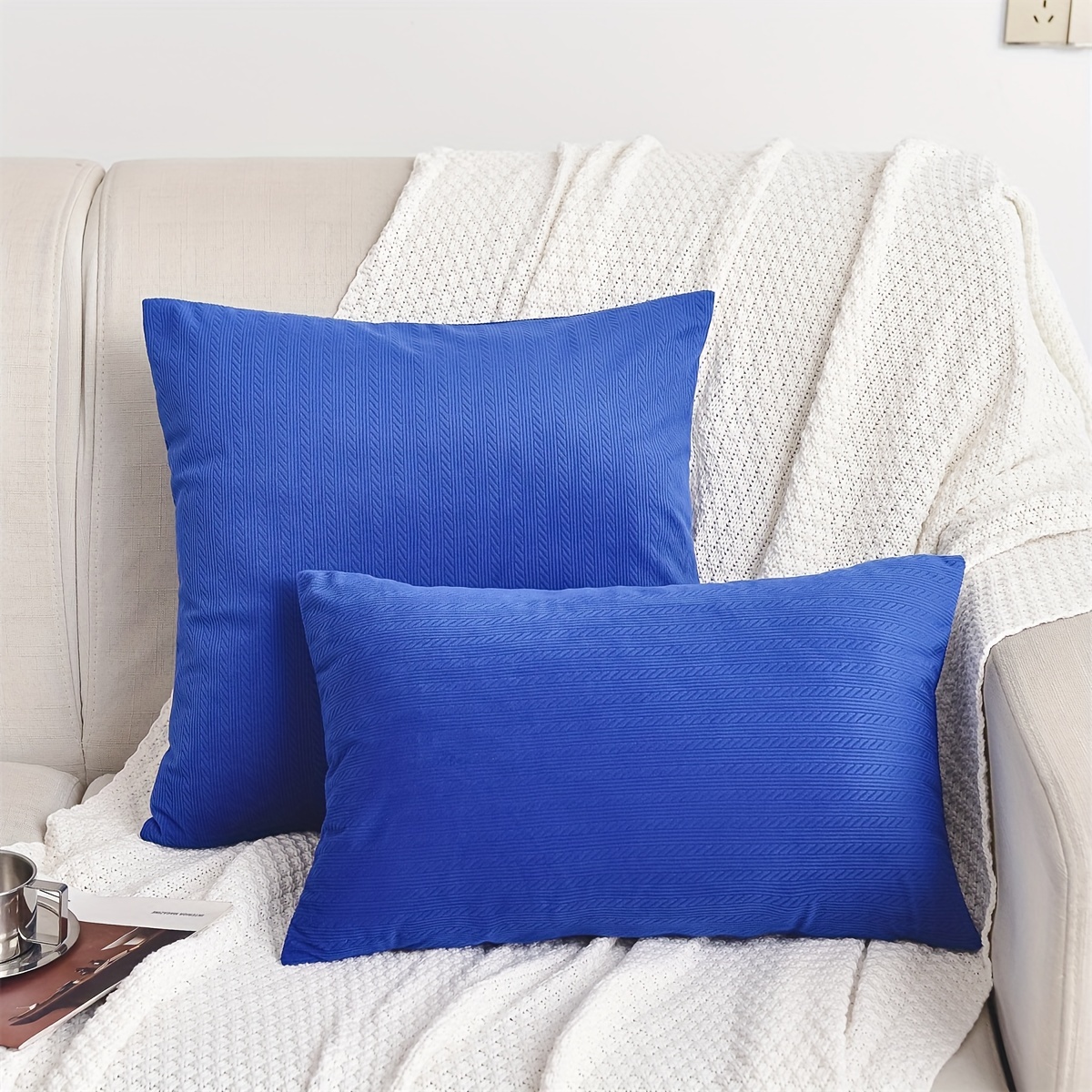 Striped Jacquard Flannel Throw Pillow Covers Throw Pillow Temu