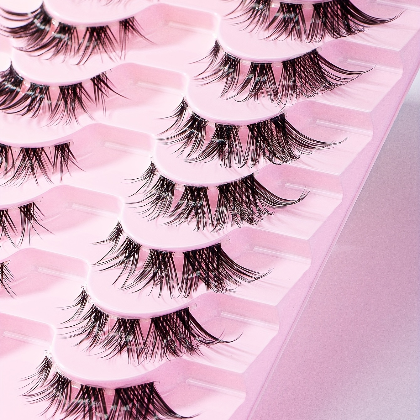 Cluster Lashes Natural Look, Wispy Manga Eyelash Extensions Strip, Cat Eye  Lashes With Transparent Stem Short Anime Korean Makeup False Eyelashes -  Temu