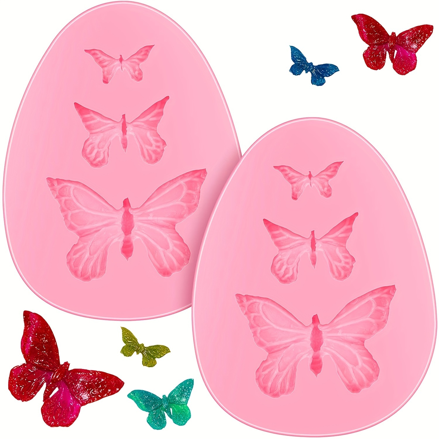 Heytea 2 Pcs Butterfly Mold Silicone Butterfly Shape Butterfly Ice Cube  Tray Silicone Wax Melt Molds Chocolate Candy Baking Molds, Non-stick  Chocolate