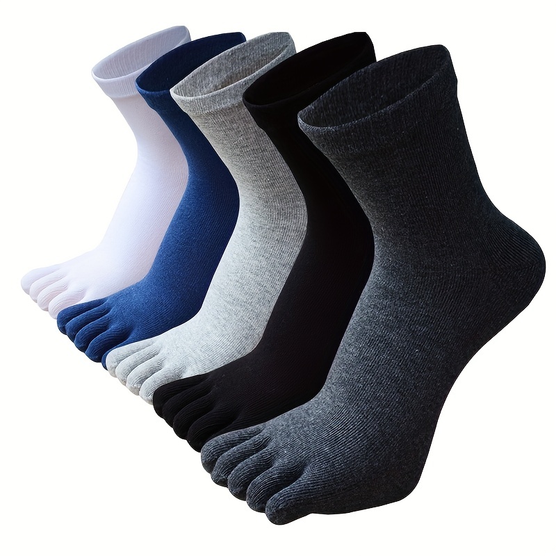 Men's Casual Plain Color Five toe Socks Cotton Breathable - Temu