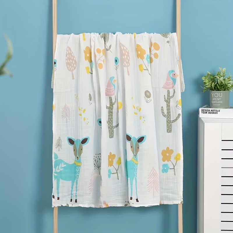 Newborn Cotton Cartoon Print Blanket, Soft & Skin-Friendly