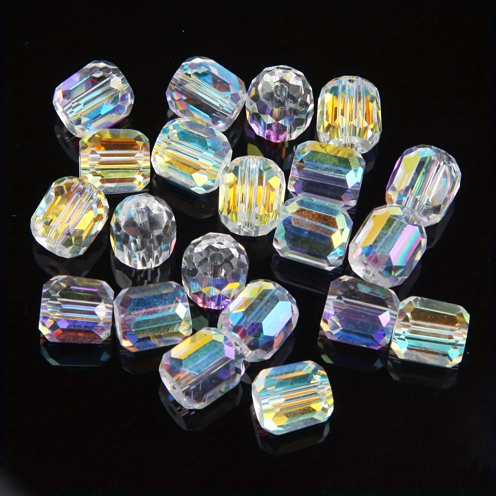 Round Glass Beads Crystal Faceted Septal Beads For Jewelry - Temu