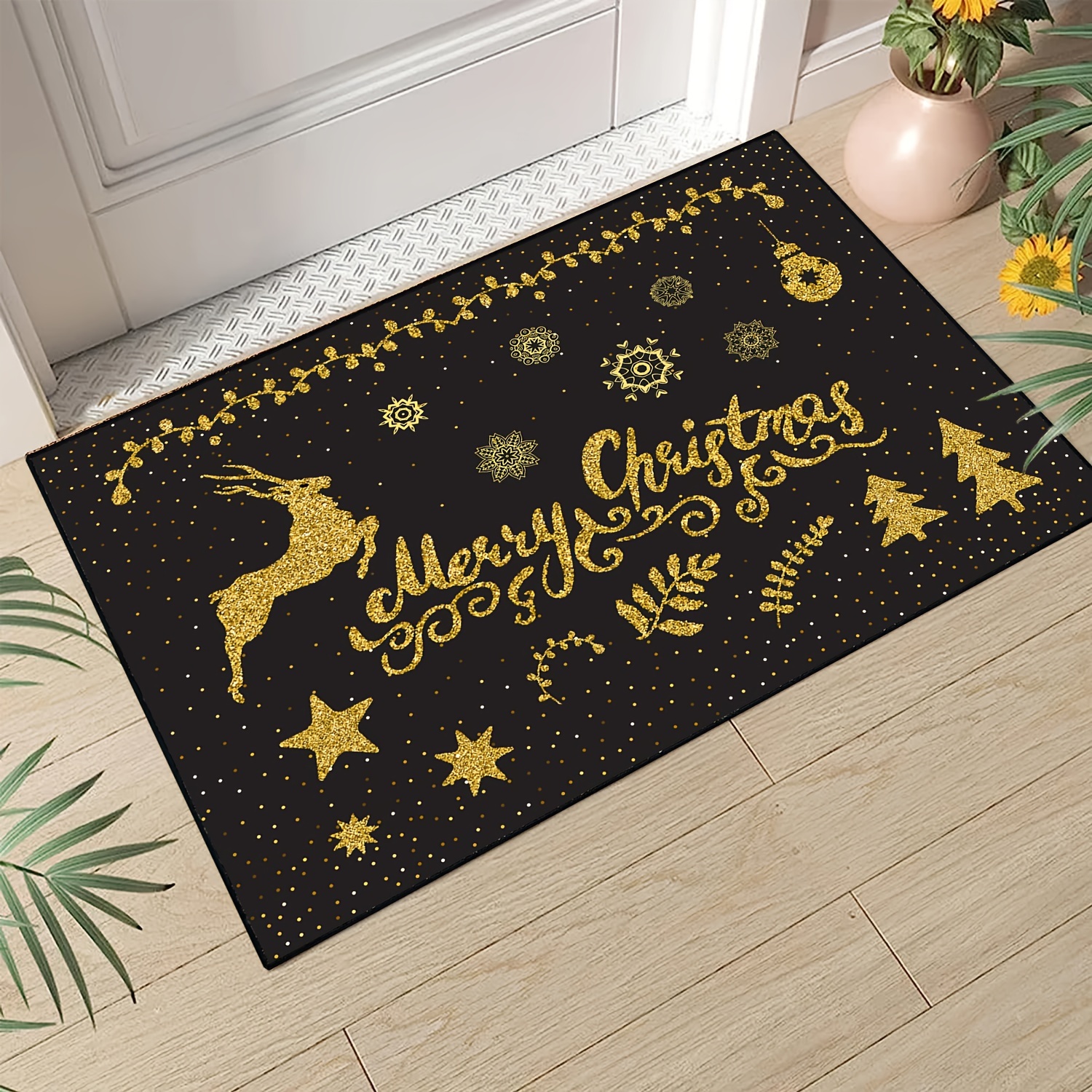 Cuh Indoor Outdoor Vintage Mat Flower Welcome Home Entrance Floor Bath Rug Non-Slip Doormat Door Mats, Size: 50cm x 80cm(19.6'' x 31.5''), Multicolor