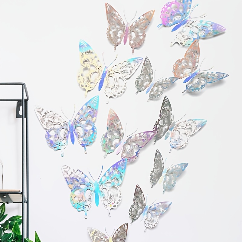 12pcs autocollant papillon coloré autocollant papillon 3D - Temu