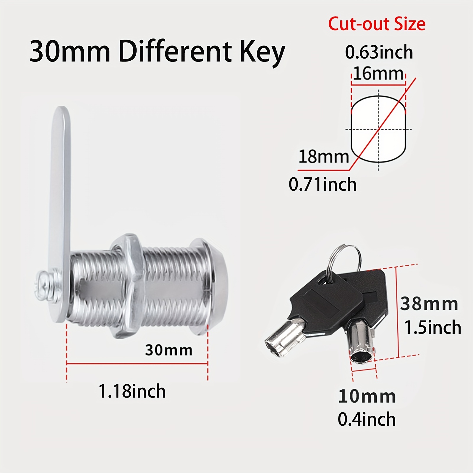 Armadio Porta Cassetta Postale for Cilindro Hardware 2 Chiavi Serrature Cam  Lock