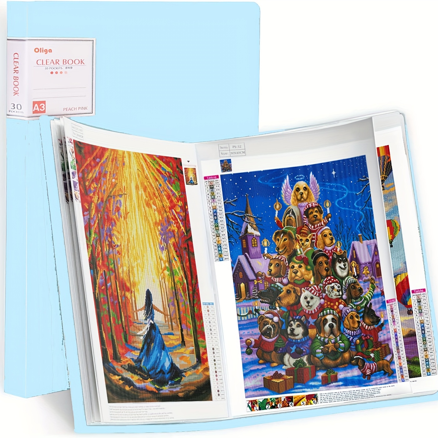 A1 Storage Book for Diamond Painting Kits, Diamond Art Portfolio Folder