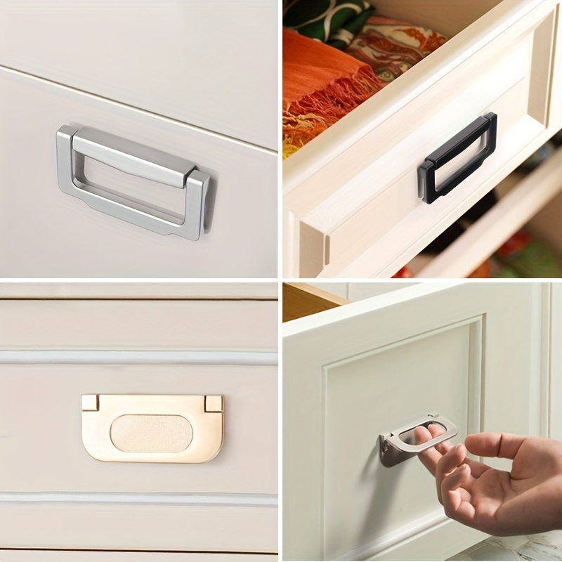 Modern Simple Handle Without Punching Holes Hidden Flat - Temu