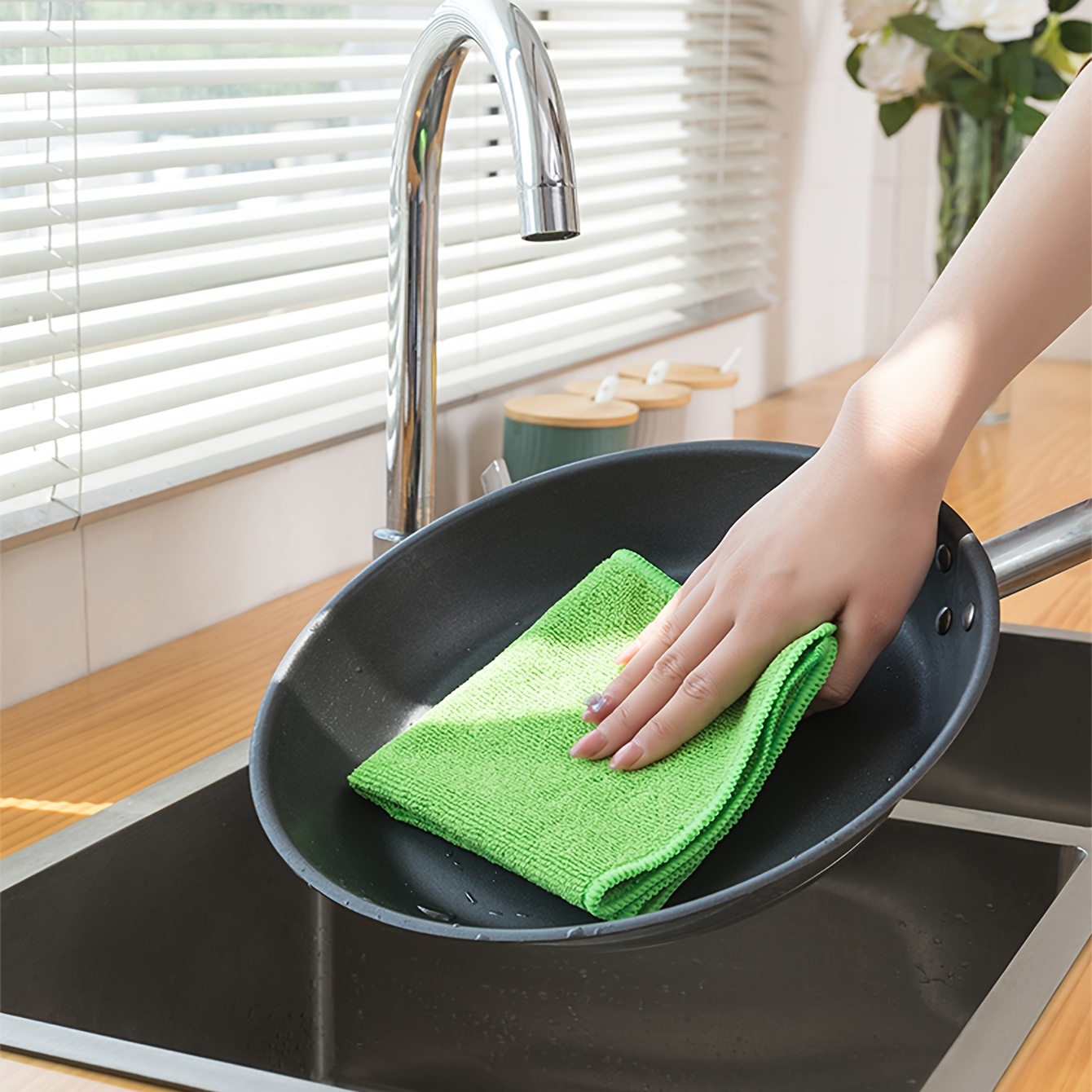 Acquista Panno per pulizia in microfibra - Confezione da 10 asciugamani da  cucina - Asciugamano in microfibra fronte-retro