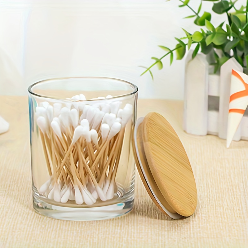 Empty Clear Candle Jars With Bamboo Lids Glass Candle Jars - Temu