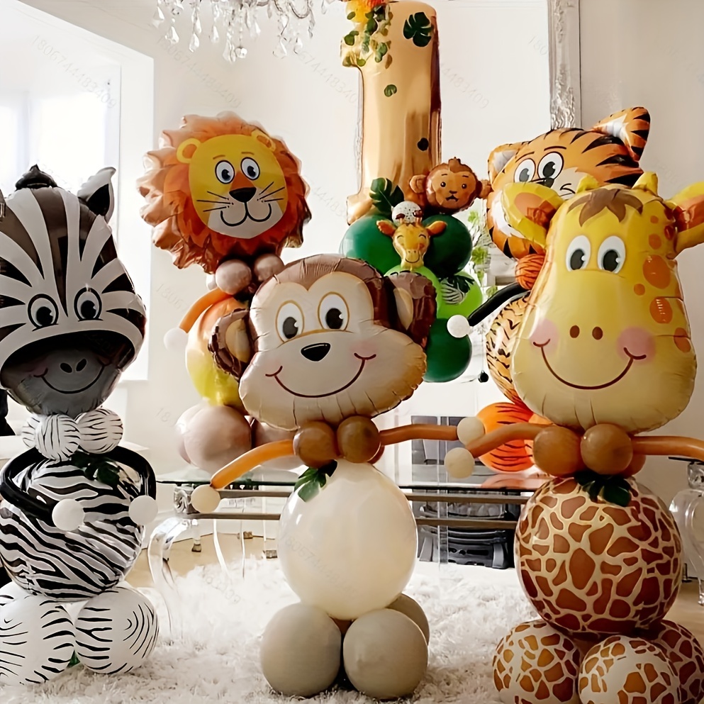 Ballons gonflables à l'hélium en forme d'animaux, thème safari et