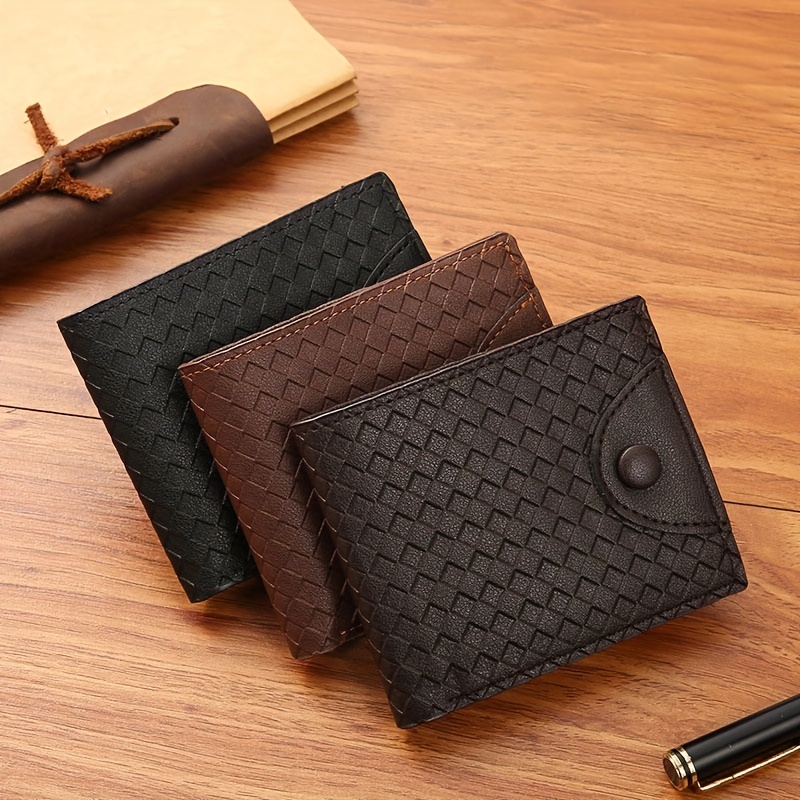 Men's Pu Leather Short Wallet Litchi Pattern Multiple Card Slots Purse  Large Capacity Card Holder, Great Gift For Men - Temu