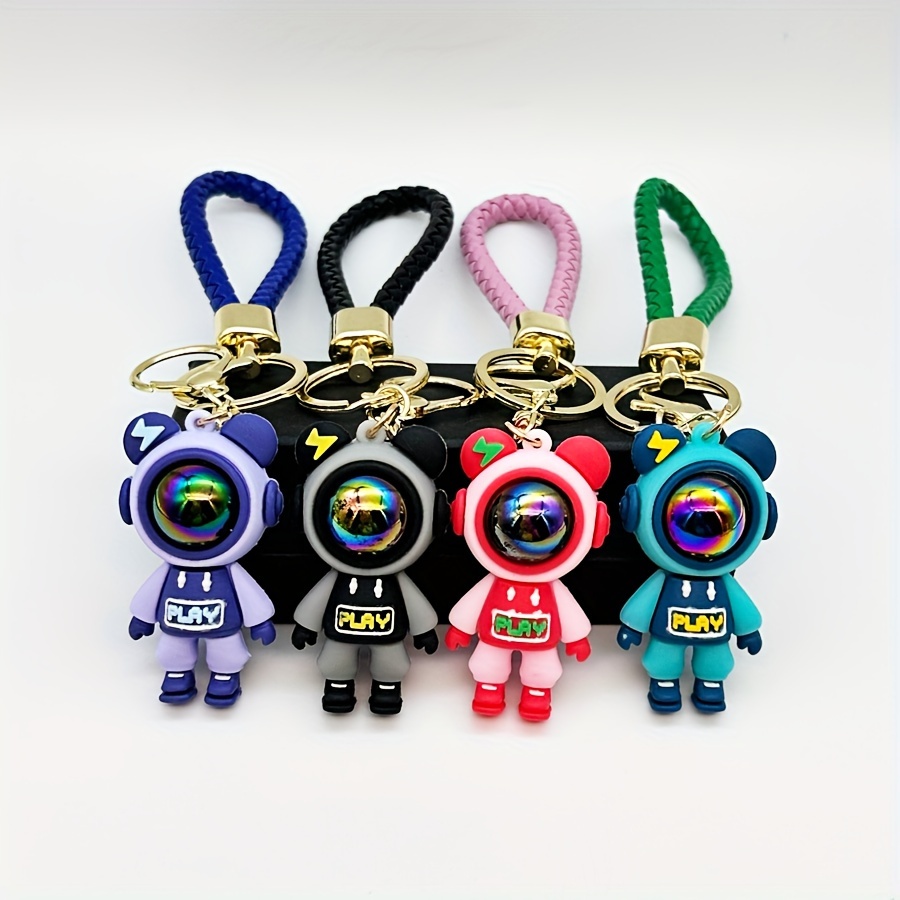 Trendy Cool Bear Doll Anime Keychain for Men, Exquisite Key Ornament for Men,Key Chain Men,Temu