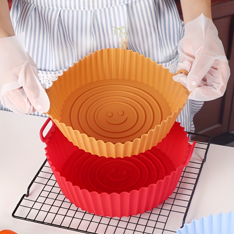 High Temperature Resistant Silicone Air Fryer Baking Pan With Easy Clean  Grease Trap And Non-Stick Mat