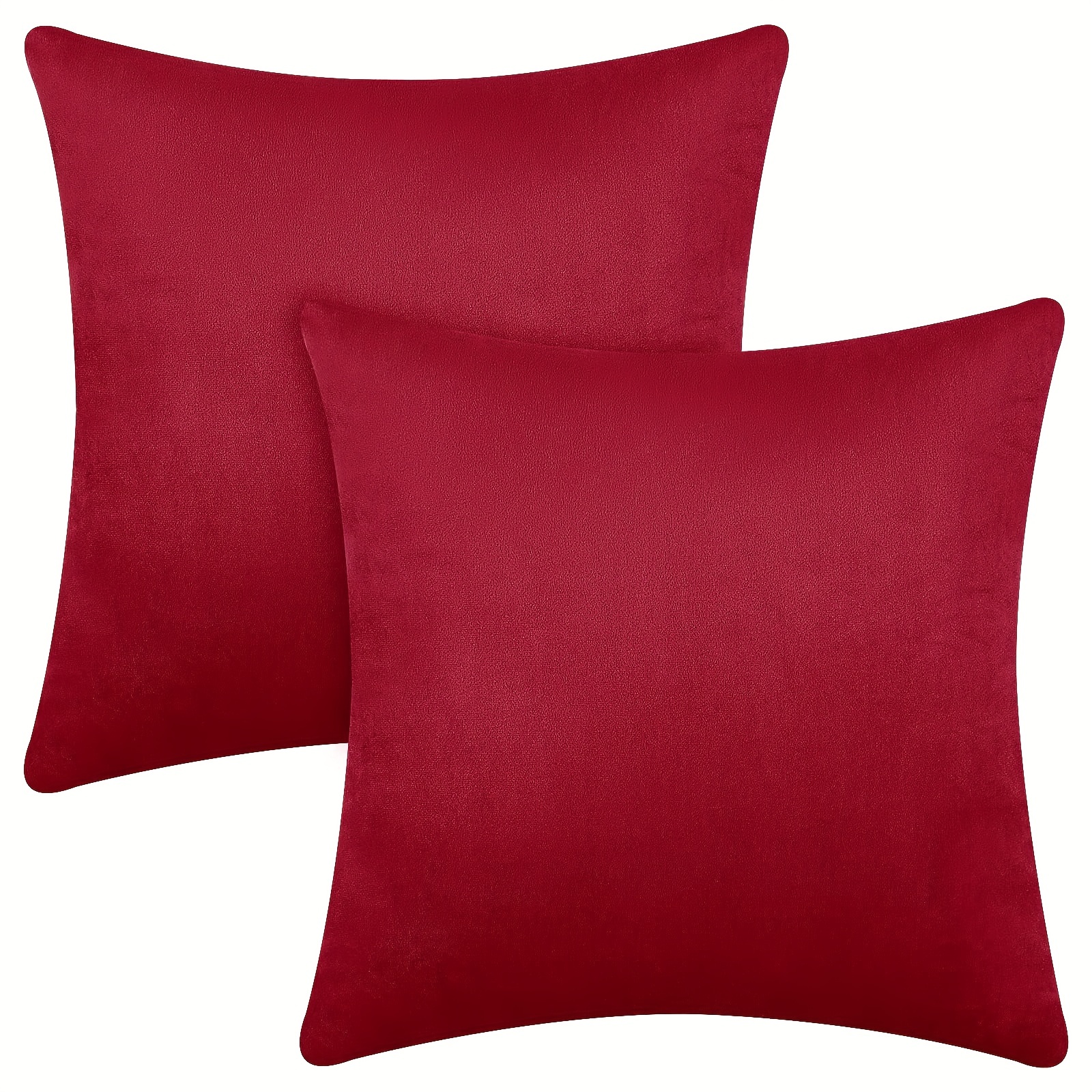 2pcs Velvet Solid Throw Pillowcase Soft Throw Pillow Cover 45x72cm