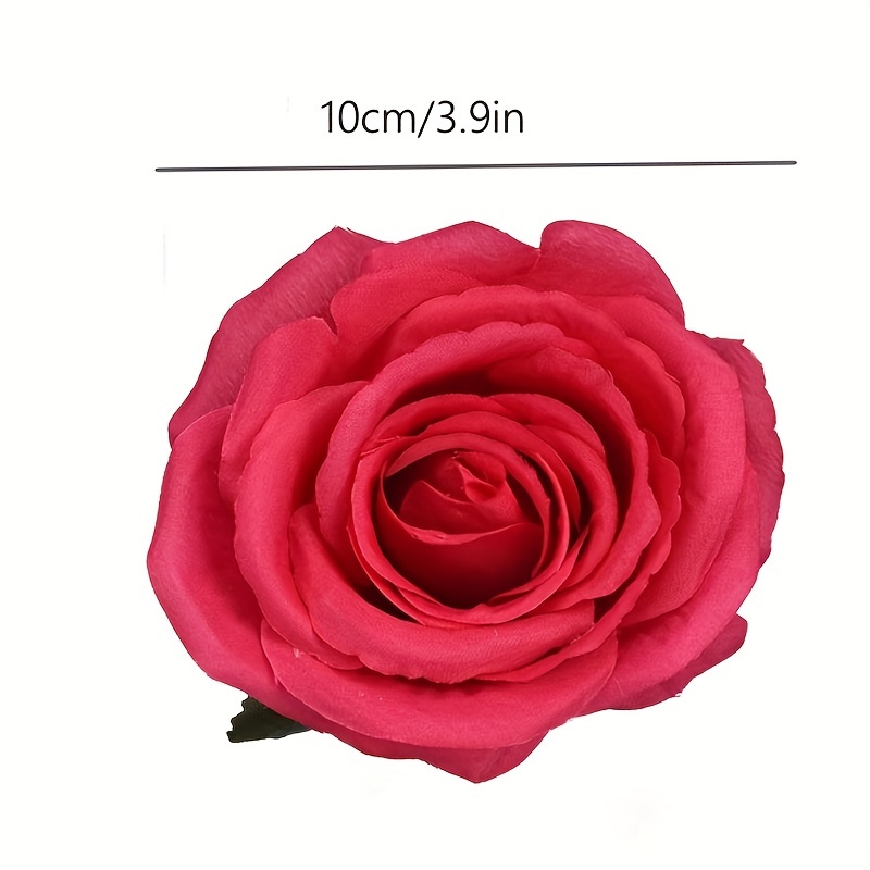 5 Pezzi/pacco Testa Fiore Rosa 10 Cm/3 9 Pollici Simulazione - Temu Italy