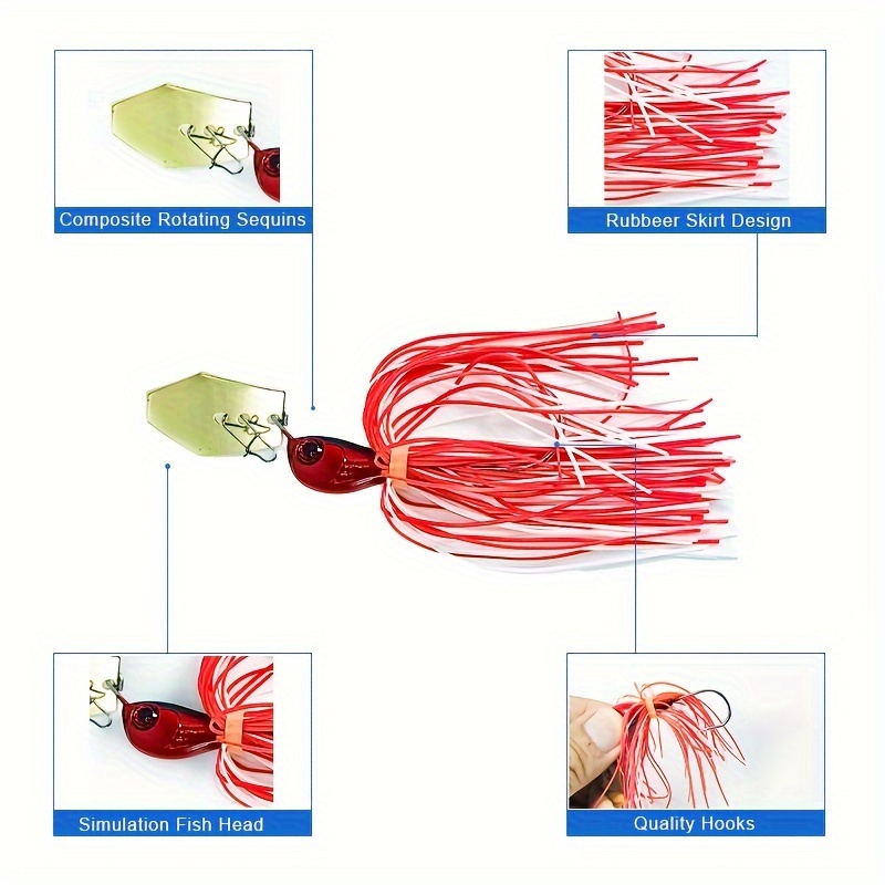 Fishing Lure Set For Catching Bass Trout Pike Spinnerbait - Temu