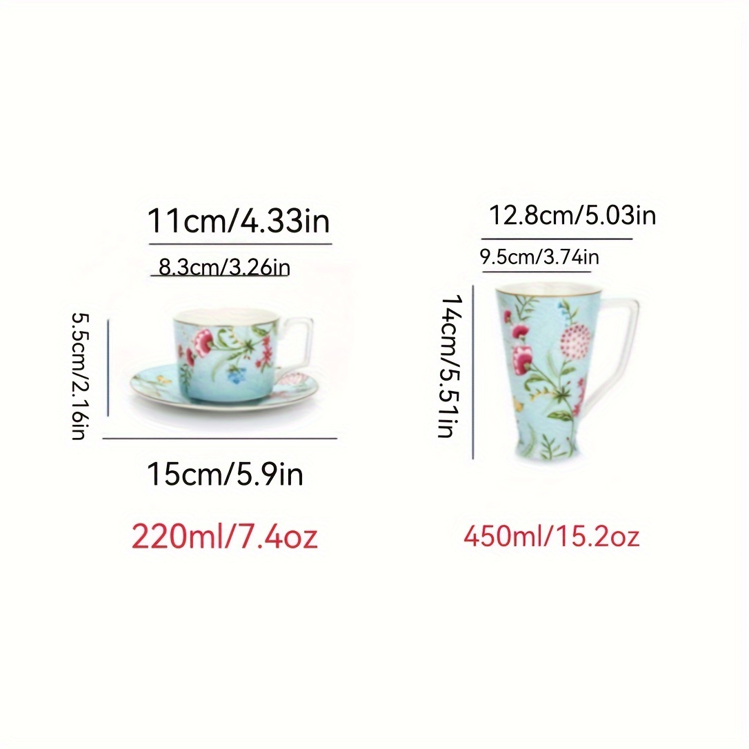 7.4oz 220ml Latte Cup Coffee Cup With Saucer Tea Cup With 