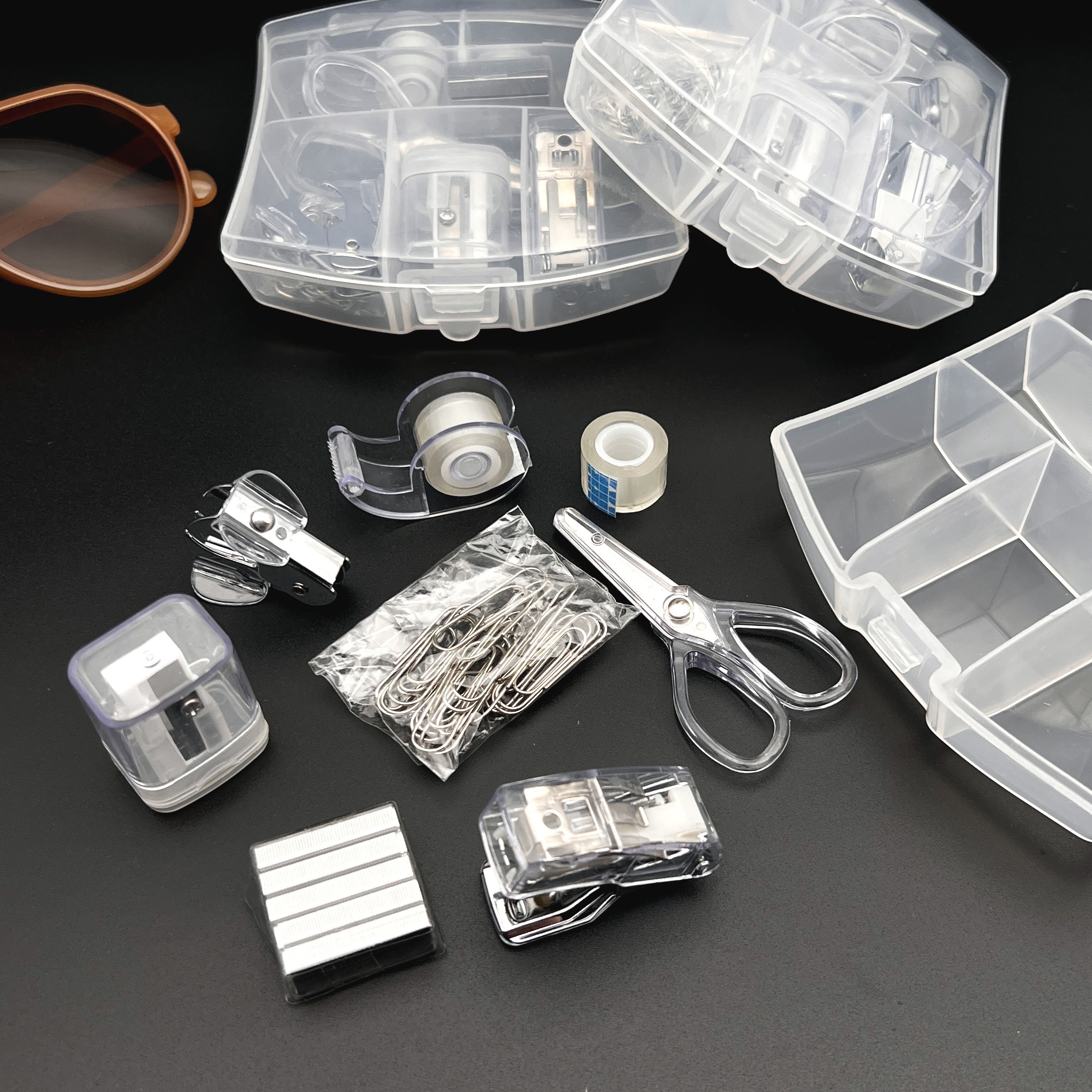 Mini Office Supply Kit in Portable Case w/Scissors/Stapler/Staples