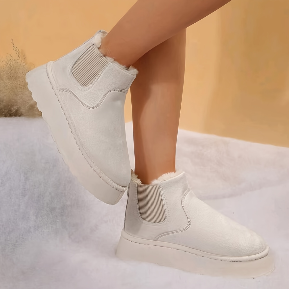 White slip on outlet boots