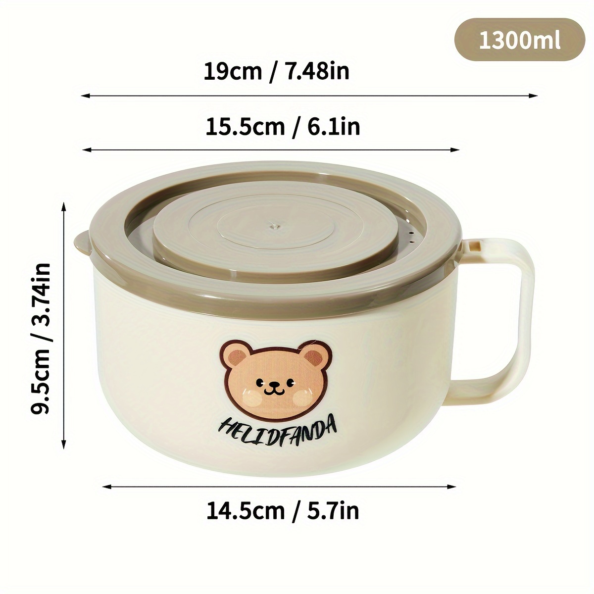 1set 1300ml 304 Stainless Steel Bento Box, Leakproof Cute Bear-shaped Lunch  Box Suitable For Both Children And Adults