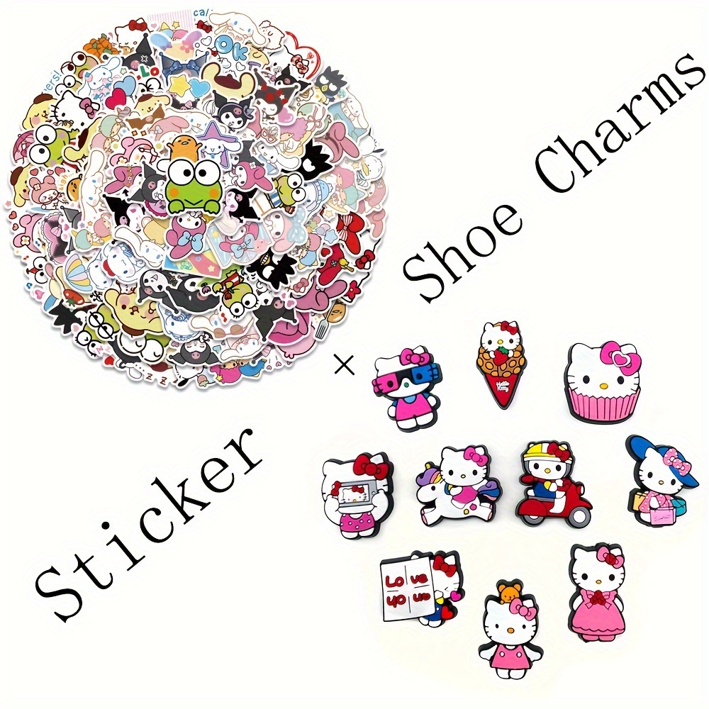 56pcs Mixed Cartoon Sanrio Stickers Cute Hello Kitty Cinnamoroll