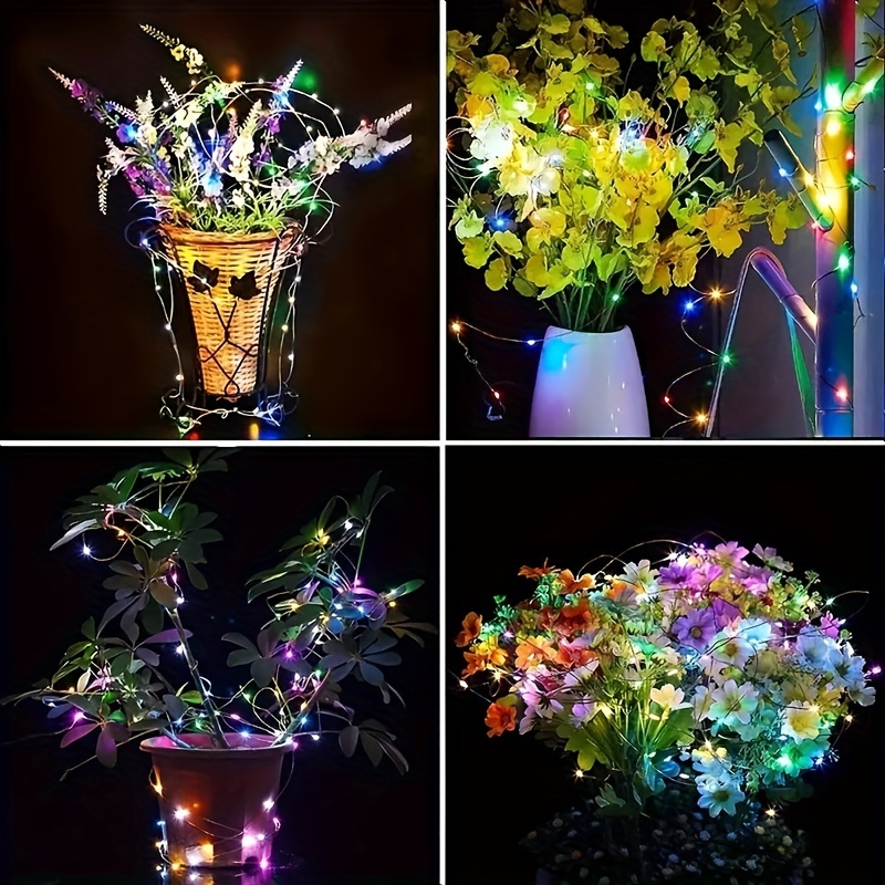 Floral garden silver wire led deals lights