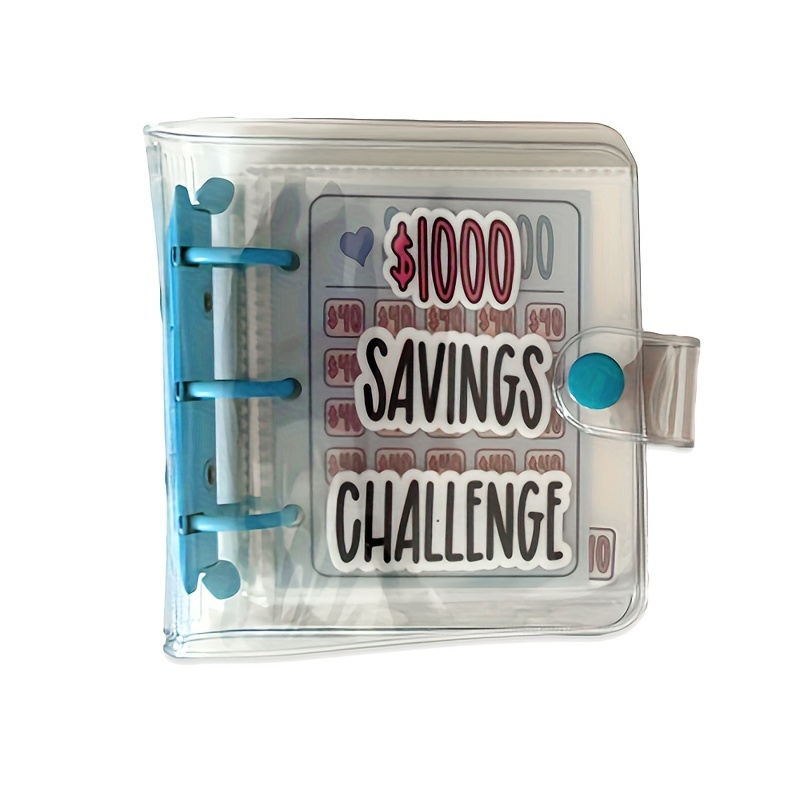  Carpeta de ahorros L Desafío de ahorro de $1000, carpeta de  dinero para ahorrar, desafío de ahorro en mini carpeta, libro de desafíos  de ahorro con sobres para oficinas, hogar, escuela (