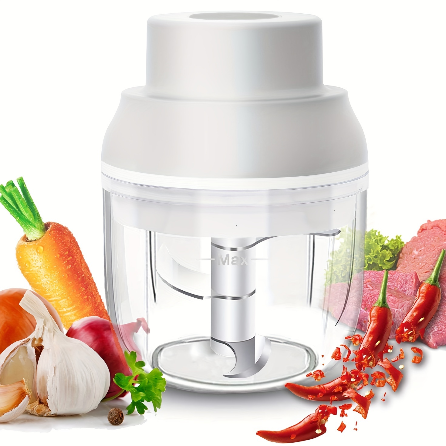 Electric Mini Garlic Chopper Usb Rechargeable Portable Electric Food Chopper  100ml/250ml/300mlwireless Small Food Processor - Fruit & Vegetable Tools -  AliExpress