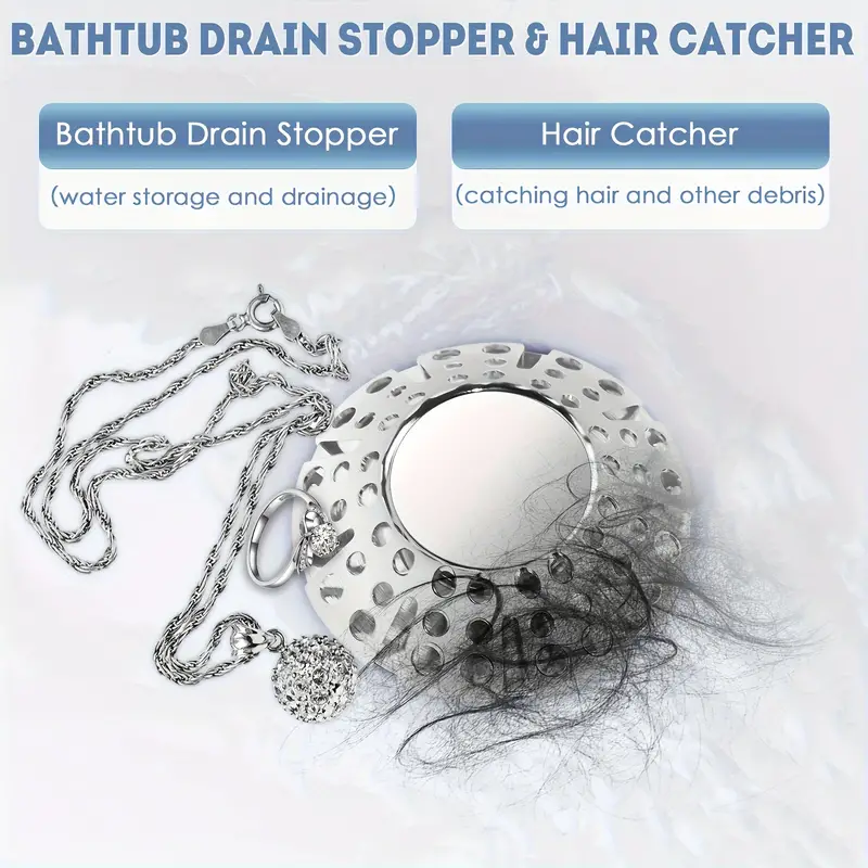 Tub Stopper With Hair Catcher, Pop Up Bathtub Stopper 2-in-1, Brass Tub  Drain Stopper With Anti-clogging Strainer, Tub Drain Plug With Metal Hair  Trap, Bathroom Accessories - Temu