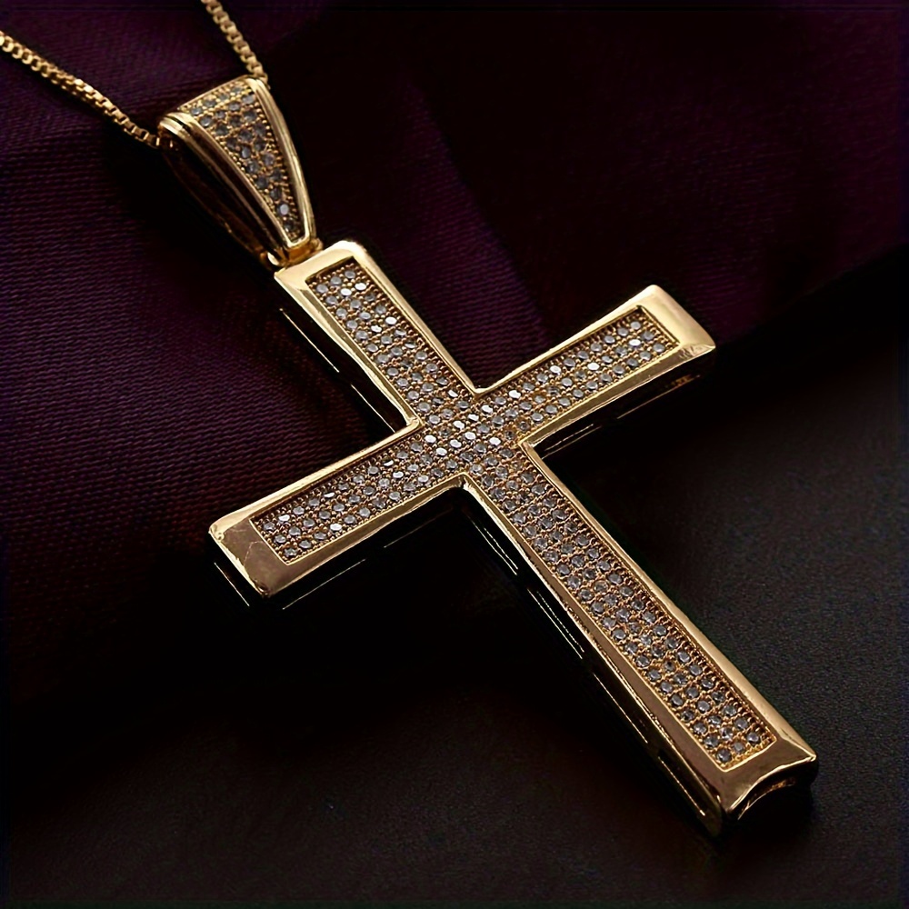 Kreuz Anhänger Gold vergoldet für Herren Damen