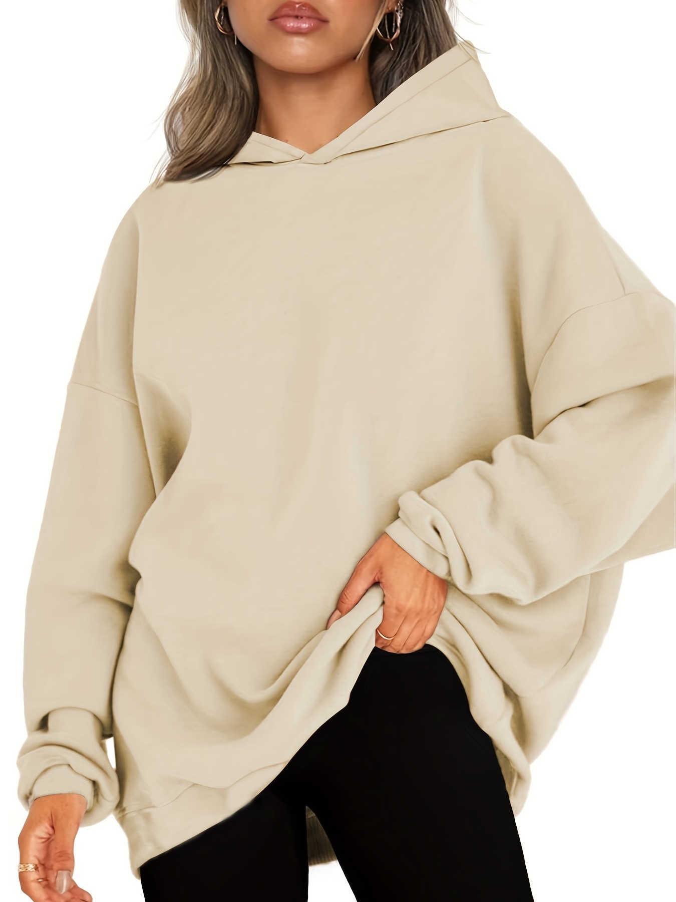 Sudadera capucha oversize bolsillo - Sudaderas y jerséis - Mujer